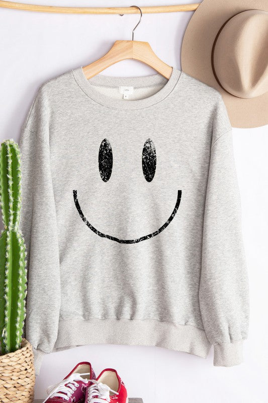 Smile Face Graphic Print Sweatshirt