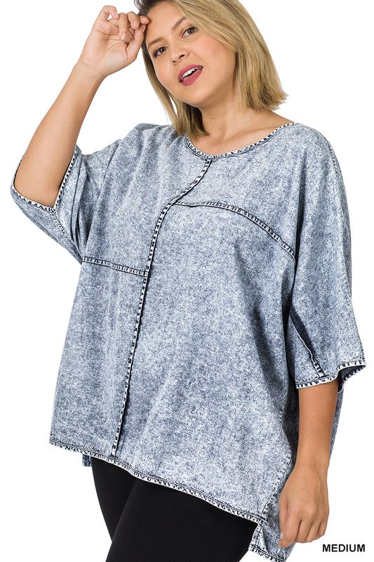 Chambray Oversized Top