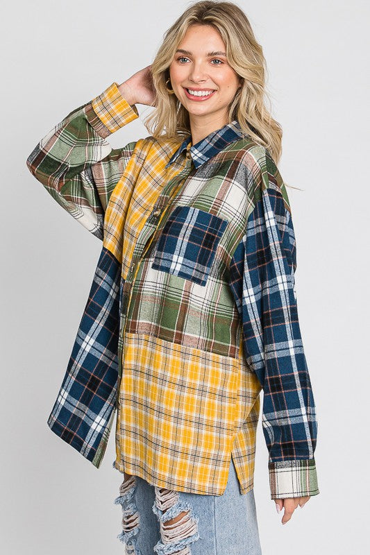 Multi Color Flannel Top
