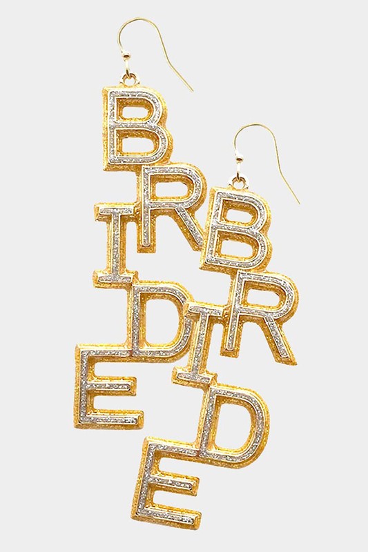 Bride Message Drop Down Earrings - Debs on 5th