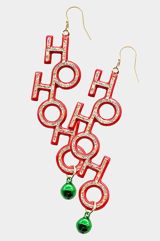 HOHOHO Message Bell Dangle Drop Down Earrings - Debs on 5th