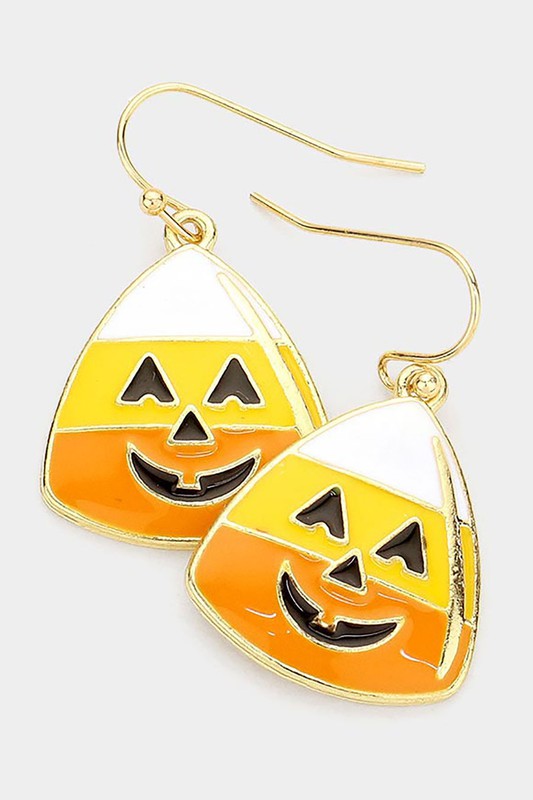 Enamel Halloween Theme Face Dangle Earrings