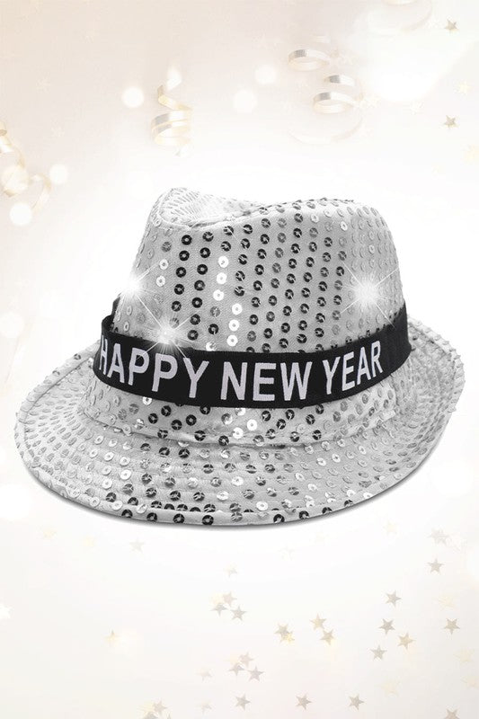 HAPPY NEW YEAR LED Light Up Panama Hat - Debs on 5th
