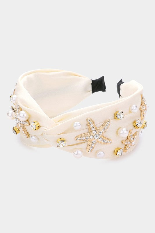 Pearl Starfish Twisted Headband