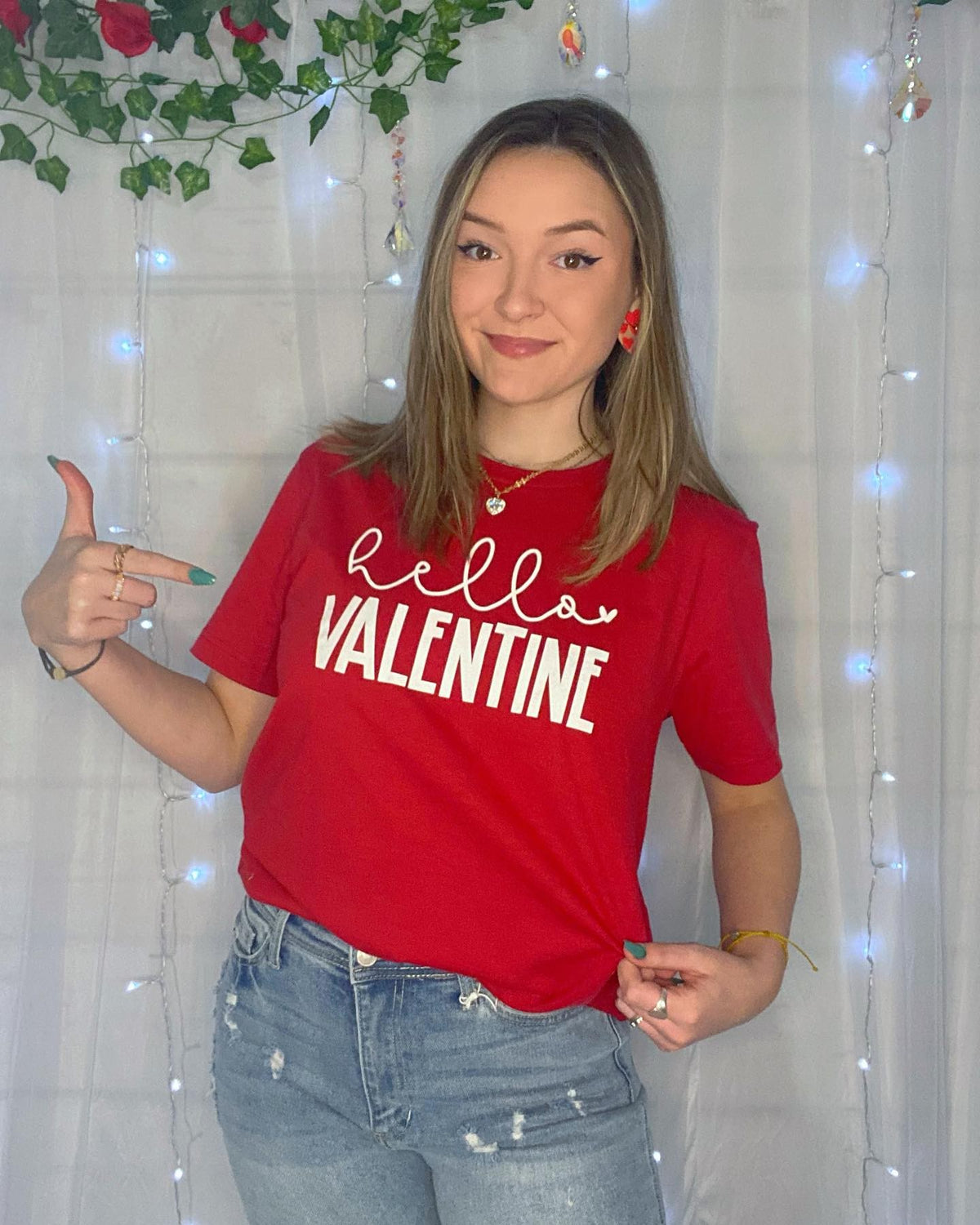 Camiseta estampada Hello Valentine