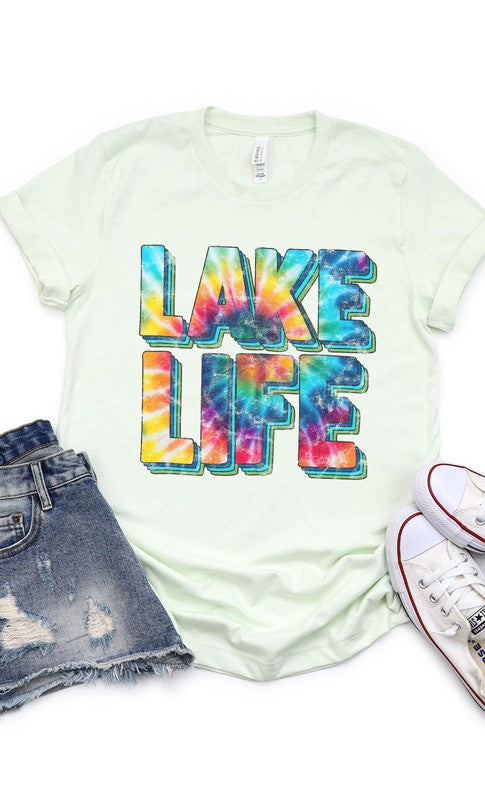Camiseta estampada Tye Dye Lake Life