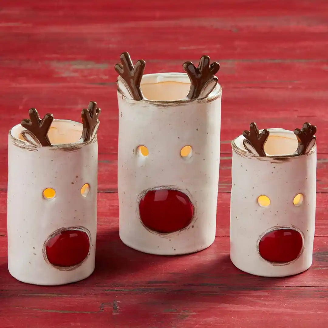 Large Reindeer Votive Candle Cover