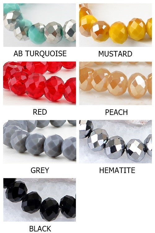10 mm Colored Crystal Bead Stretchable Bracelet - Debs on 5th