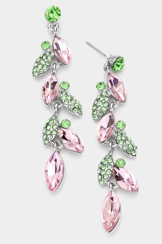 Crystal Marquise Cluster Drop Evening Earrings - Debs on 5th