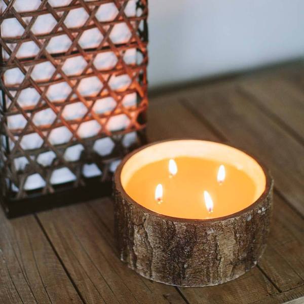 Afternoon Retreat Faux Bark Finish Candle