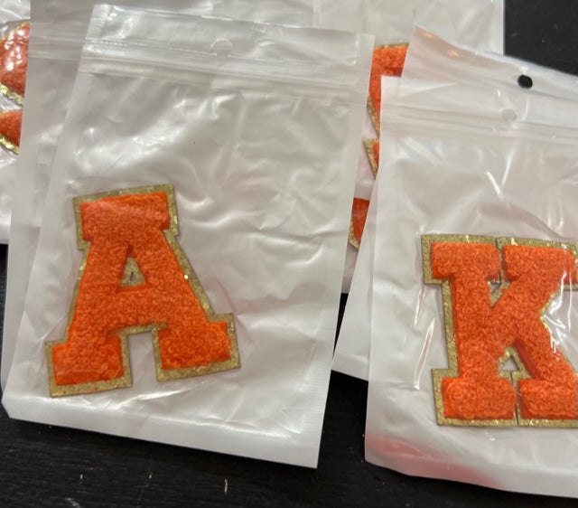 Orange Varsity Self Adhesive Letters