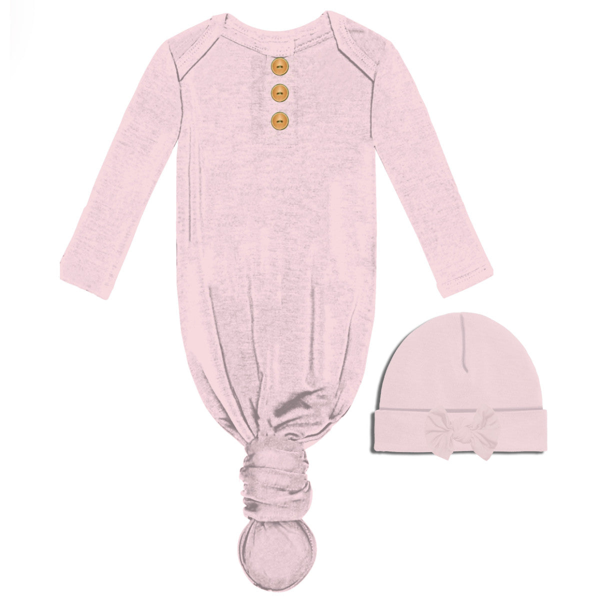 Pink Infant Gown & Beanie Set