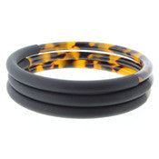 Brown Leopard Resin with Bar Bangle Bracelets