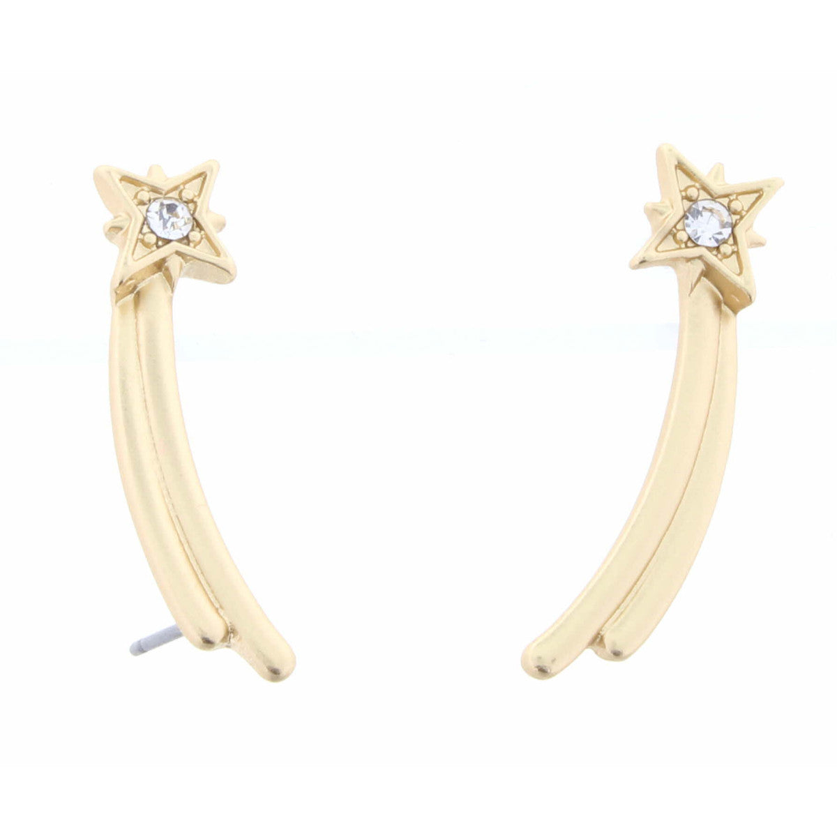 Clear Crystal and Gold Shooting Star Earring