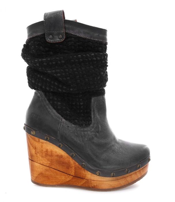 Bruges II Slouchy Leather Wedge Boots