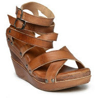 Juliana Leather Wedge with Crisscrossing Straps - Debs Boutique  LLC