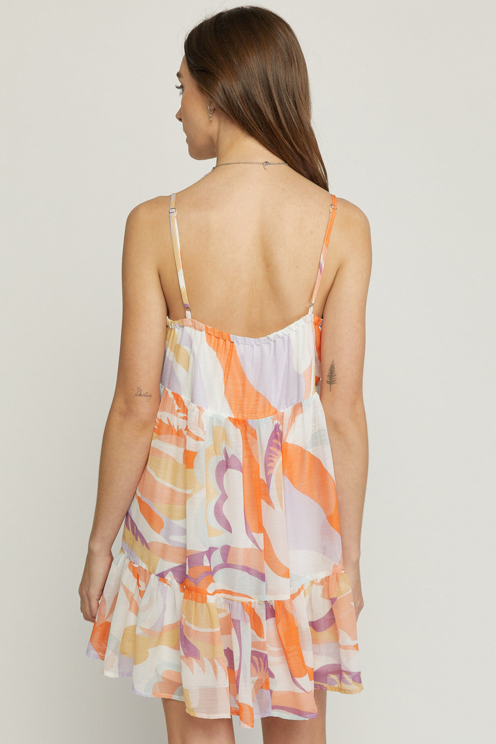 orange babydoll dress sleeveless safuny Women's Mini Babydoll Dress Solid Color Holiday Retro Boho Sleeveless Clothing Summer Beach Eyelet Pleated Casual V Neck Dress Orange XL