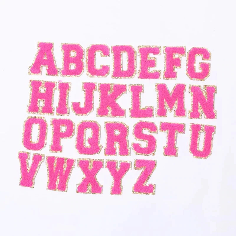 Hot Pink Varsity Self Adhesive Letters