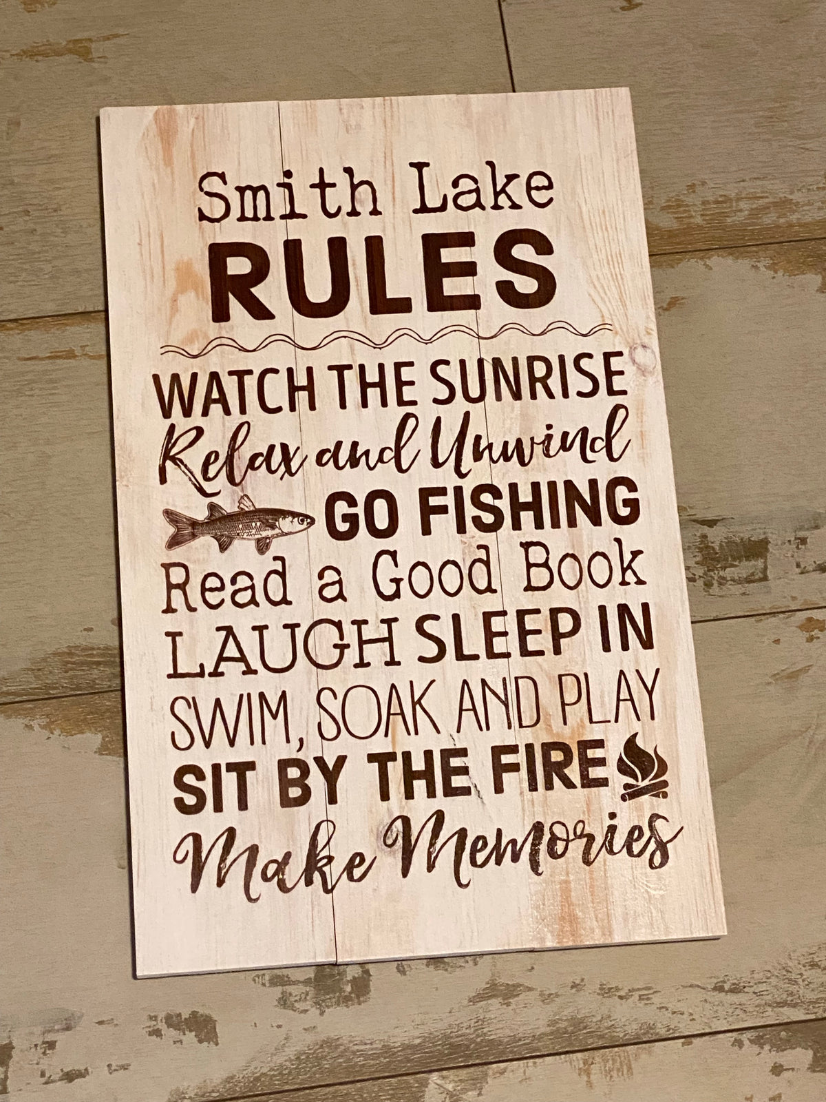 Decoración de la pared de las reglas del lago Smith
